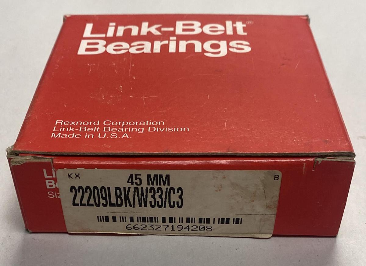 Link-Belt,22209LBK/W33/C3,Roller Bearing NOS
