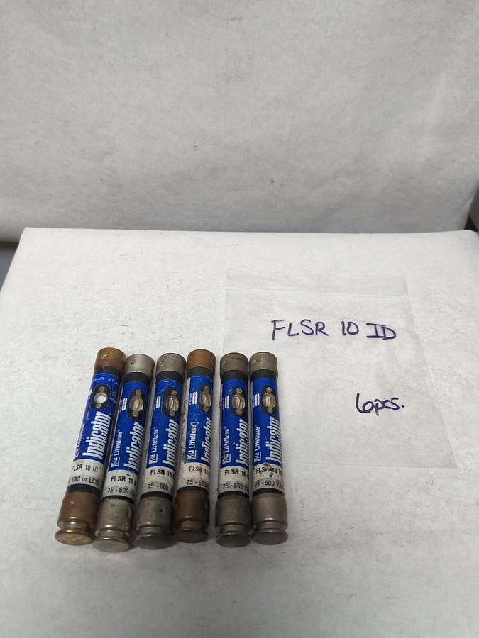 Used LITTELFUSE,FLSR10ID,INDICATOR 10 AMP FUSE LOT OF 6 PRE-OWNED