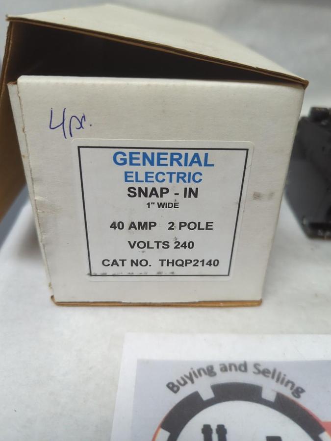 Used GENERAL ELECTRIC,THQP2140,CIRCUIT BREAKER 40 AMP 2-POLE LOT OF 4 PRE-OWNED