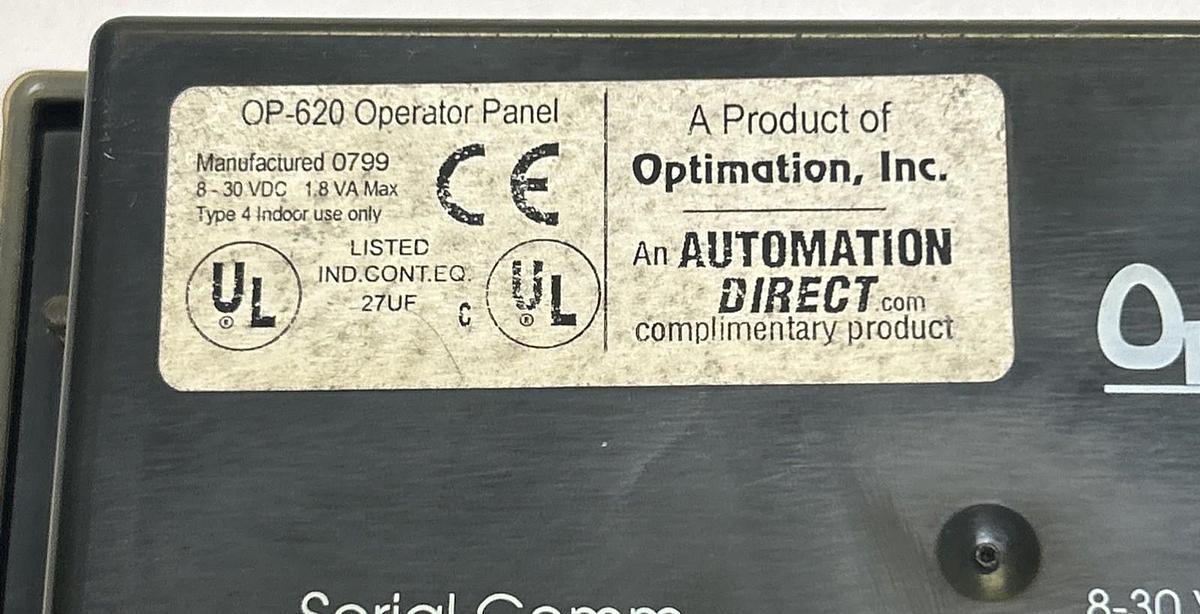 Used AUTOMATION DIRECT,OP-620,OPTIMATE OPERATOR PANEL