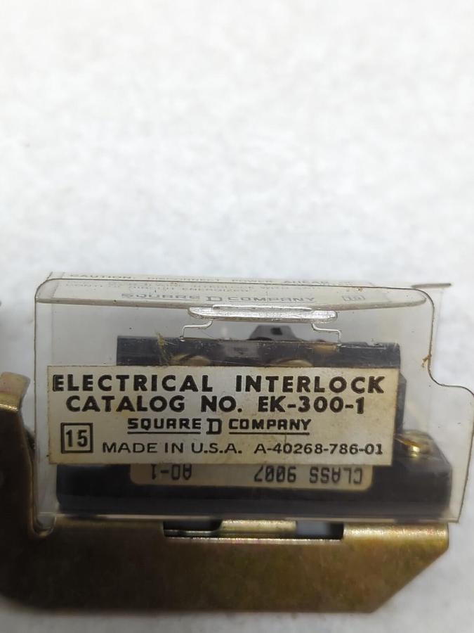 SQUARE D,EK-300-1,ELECTRICAL INTERLOCK CLASS 9007 MISSING BOX
