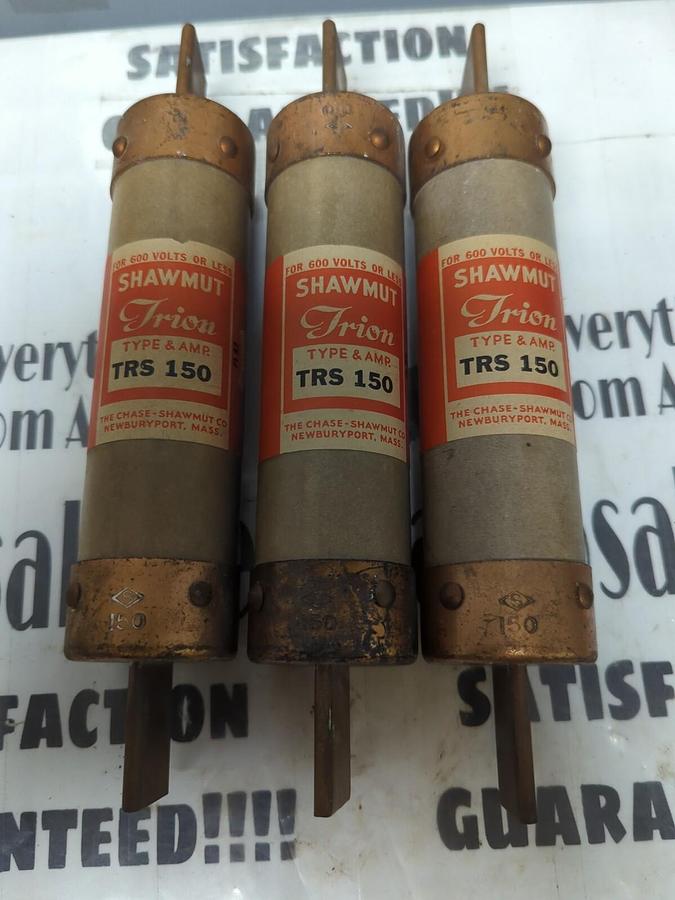 CHASE SHAWMUT,TRS 150,TRION 150 AMP FUSES LOT OF 3 NOS
