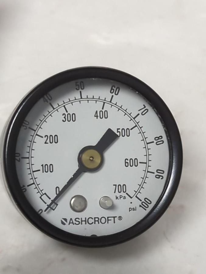 ASHCROFT,0-100,PRESSURE GAUGE 0-100 PSI 1/8 NPT NOS