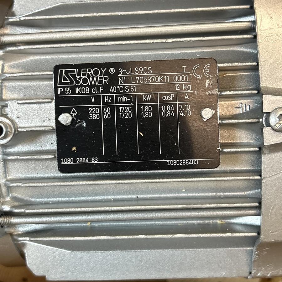 LEROY SOMER,1080288483,MOTOR 1.8KW 220/380V 1720RPM 3PH LS90S