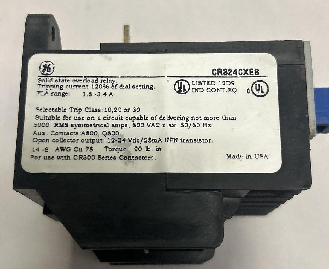 Used GENERAL ELECTRIC,CR324CXES,OVERLOAD RELAY
