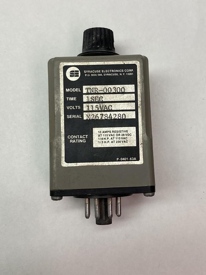 Used Syracuse Electronic,TNR-00300,Time Delay Relay 115VAC