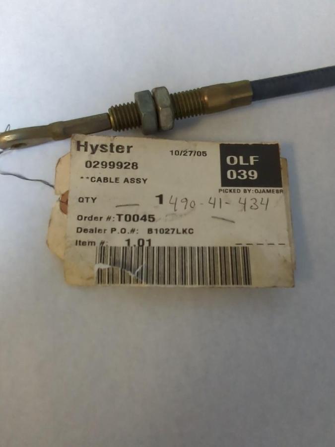 HYSTER,0299928,FORKLIFT BRAKE CABLE NOS