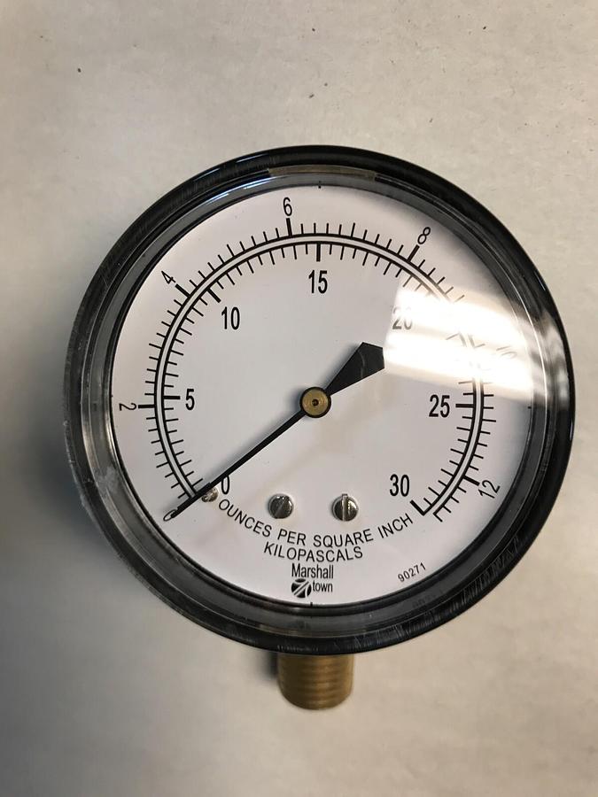 Used Marsh Bellofram,G24501,Pressure Gauge 1/4 INCH NPT 0-30 New in Box lot of 2
