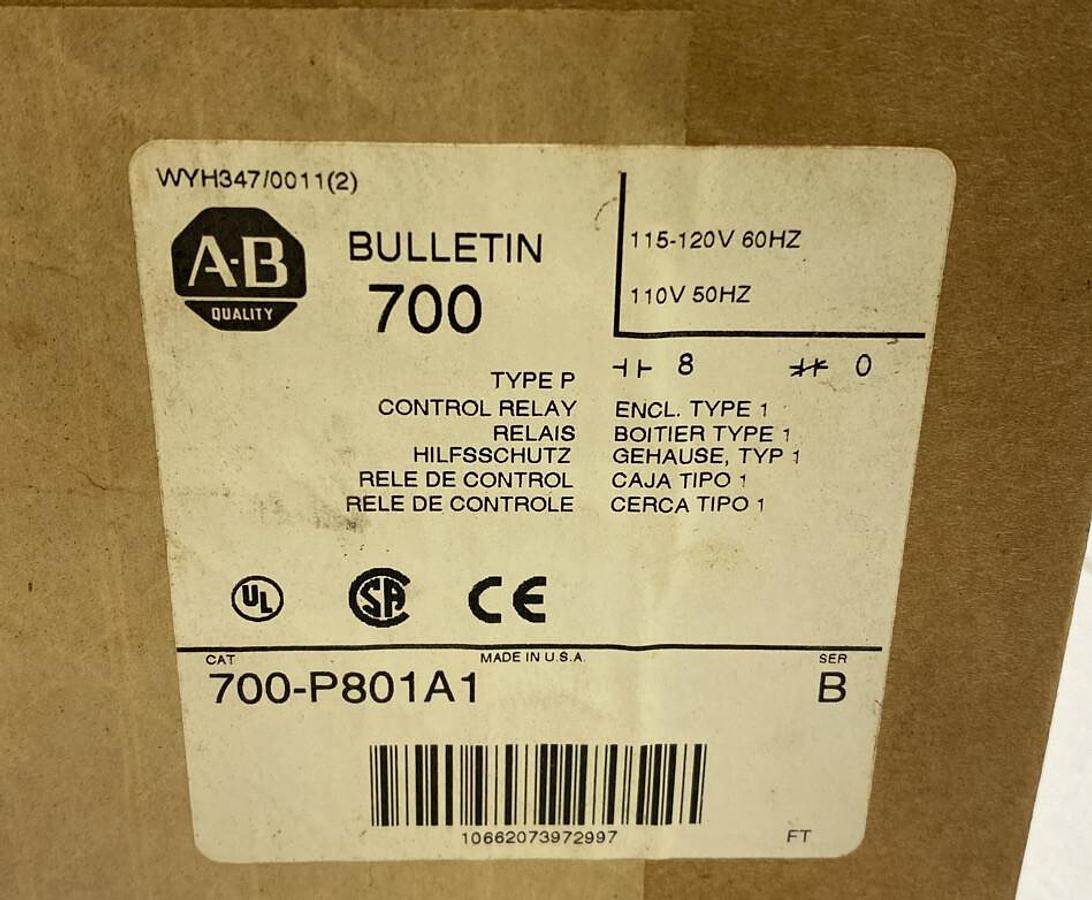Allen Bradley,700-P801A1,Type P Control Relay Series B New in Box