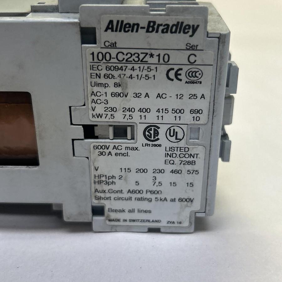 Used ALLEN BRADLEY,100-C23Z*10,CONTACTOR 24VDC COIL