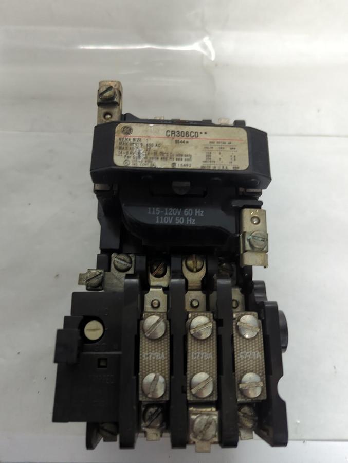 Used GENERAL ELECTRIC,CR306C0,MOTOR STARTERE SIZE 1 600VAC PRE-OWNED