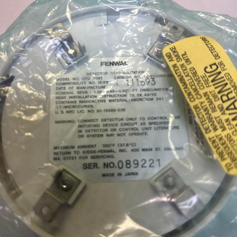 FENWAL,CPD7051,SMOKE DETECTOR HEAD NOS