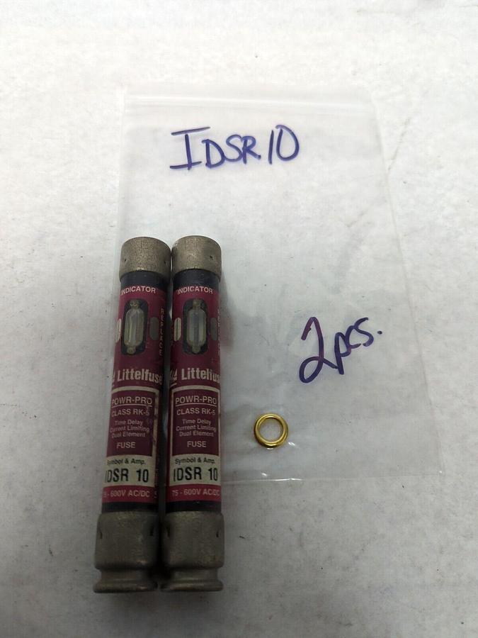Used LITTELFUSE,IDSR10,INDICATOR 10 AMP FUSE LOT OF 2 PRE-OWNED