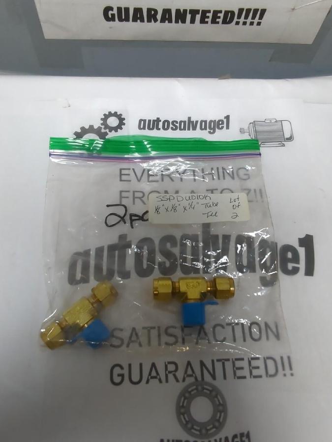 SSP DUOLOK,NA,1/8 IN X1/8 IN X1/4 IN TUBE FITTING TEE LOT OF 2 NOS