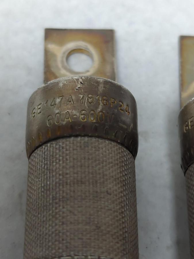 GENERAL ELECTRIC,147A7816P24,FUSE 60 AMP 600V LOT OF 2 PRE-OWNED