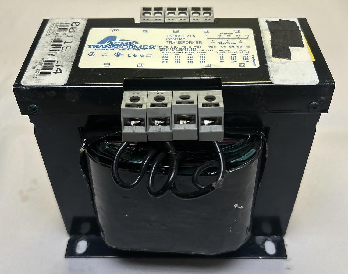 Used ACME,FS-3-750,INDUSTRIAL CONTROL TRANSFORMER 750VA 50/60HZ