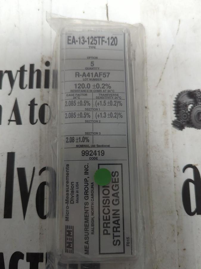 MICRO-MEASUREMENTS,EA-13-125TF-120, PRECISION STRAIN GAUGES 5 PK NOS