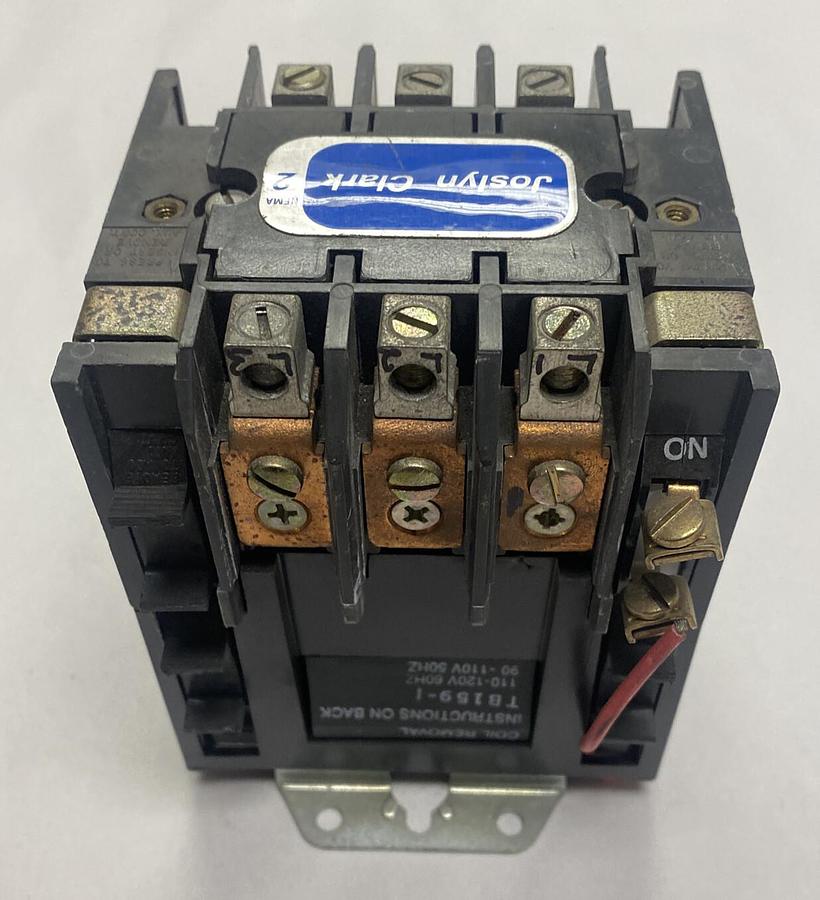 Used JOSLYN CLARK,T77U032,SIZE 2 CONTACTOR 50A 600V