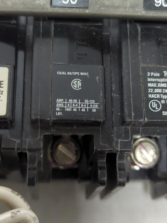 Used I.T.E. SIEMENS,BLH390,CIRCUIT BREAKER 90 AMP 3-POLE WITH SHUNT TRIP PRE-OWNED