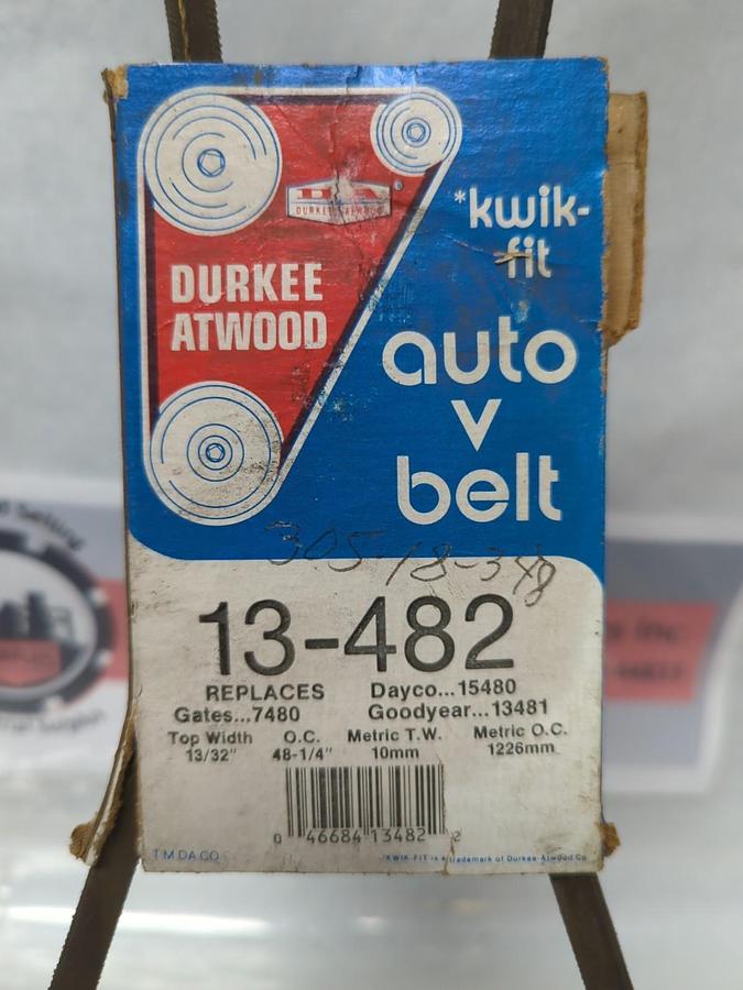 DURKEE ATWOOD,13-482,KWIK FIT AUTO V-BELT NOS