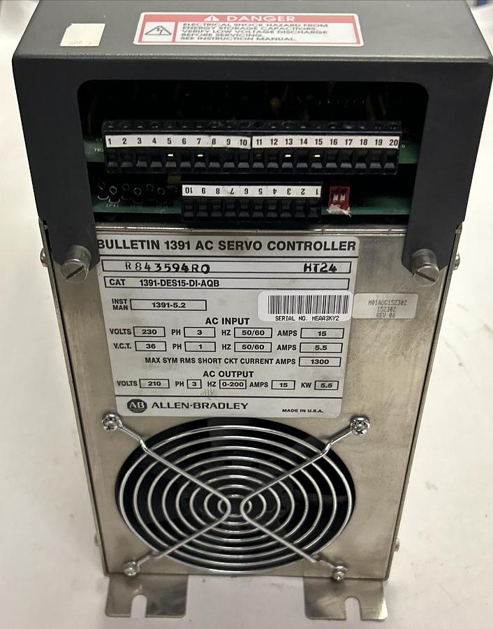 Used ALLEN BRADLEY,1391-DES15-DI-AQB,AC SERVO CONTROLLER
