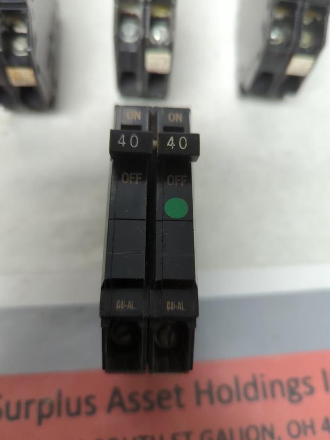 Used GENERAL ELECTRIC,THQP2140,CIRCUIT BREAKER 40 AMP 2-POLE LOT OF 4 PRE-OWNED