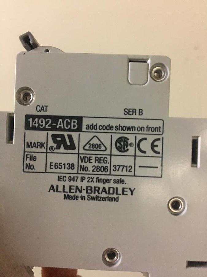 Allen Bradley,1492-ACB,Series B H1 G020 2A Circuit Breaker Lot Of 3