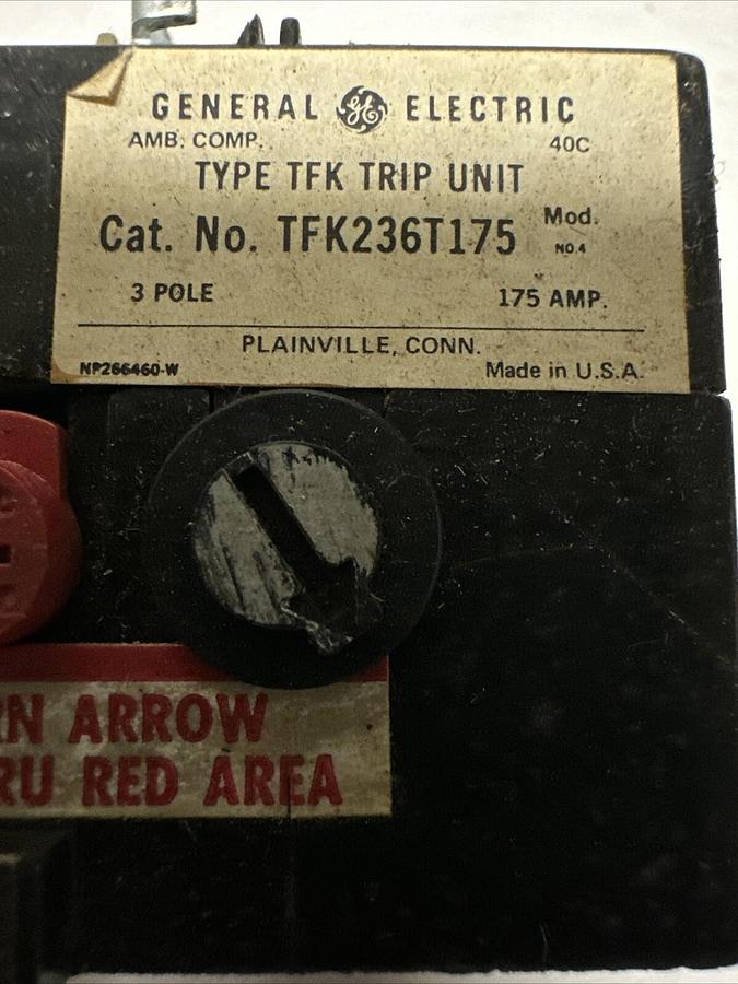 Used GE,TFK236T175,Trip Unit 175 Amp (G076)