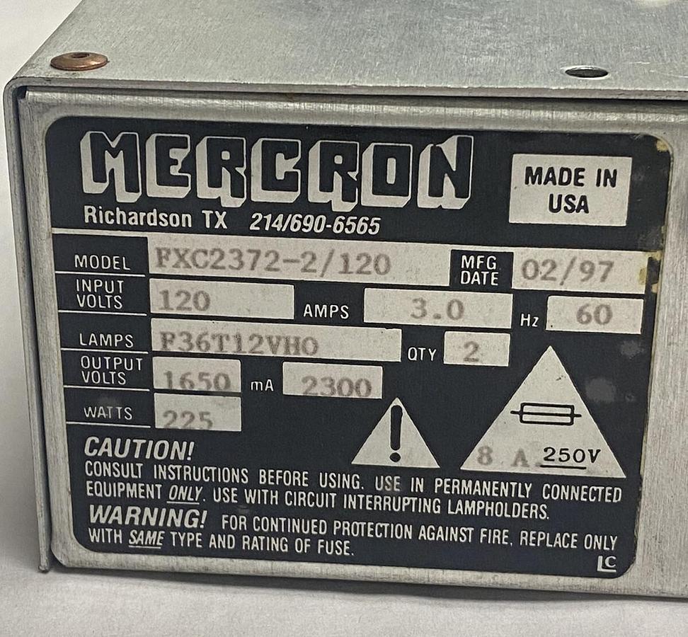Mercron,FXC2372-2/120,Power Supply 120V NOS