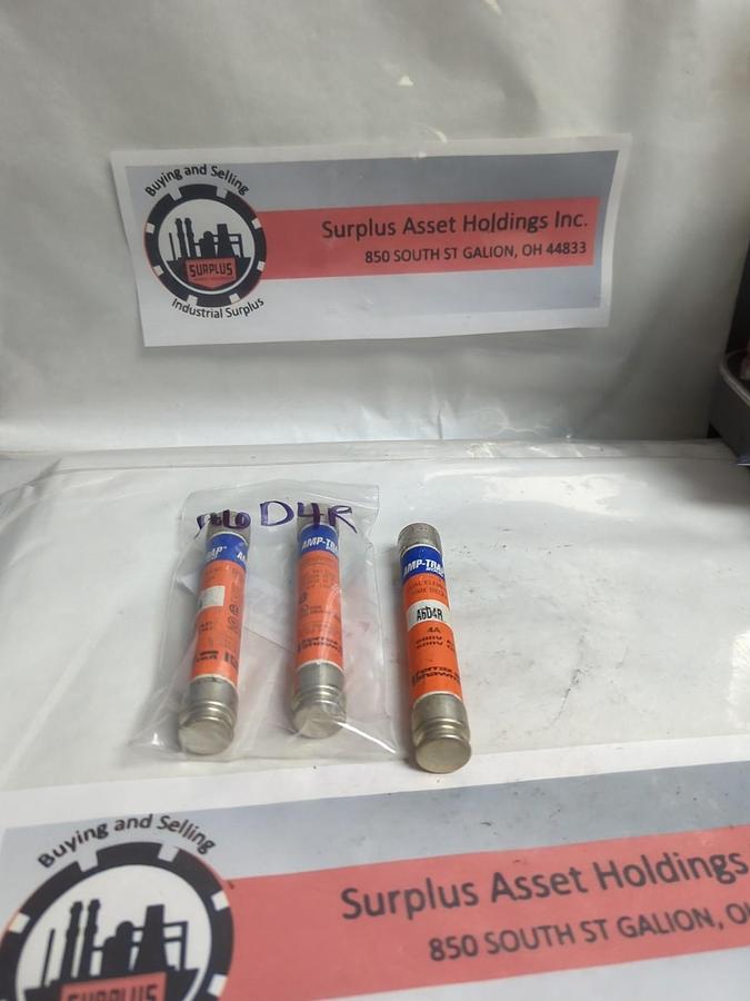 Used FERRAZ SHAWMUT,A6D4R,SMART-SPOT FUSE 4 AMP LOT OF 3 PRE-OWNED