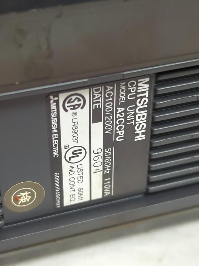 Used MITSUBISHI,A2CCPU,MELSEC CPU UNIT AC100/200V 50/60HZ 110VA PRE-OWNED