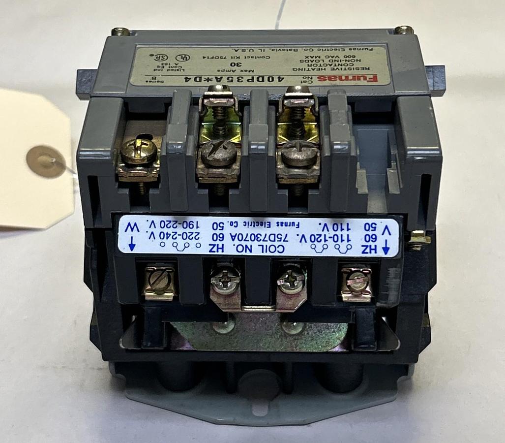 FURNAS,40DP35A*D4,RESISTIVE HEATING CONTACTOR 30A 600V NOS
