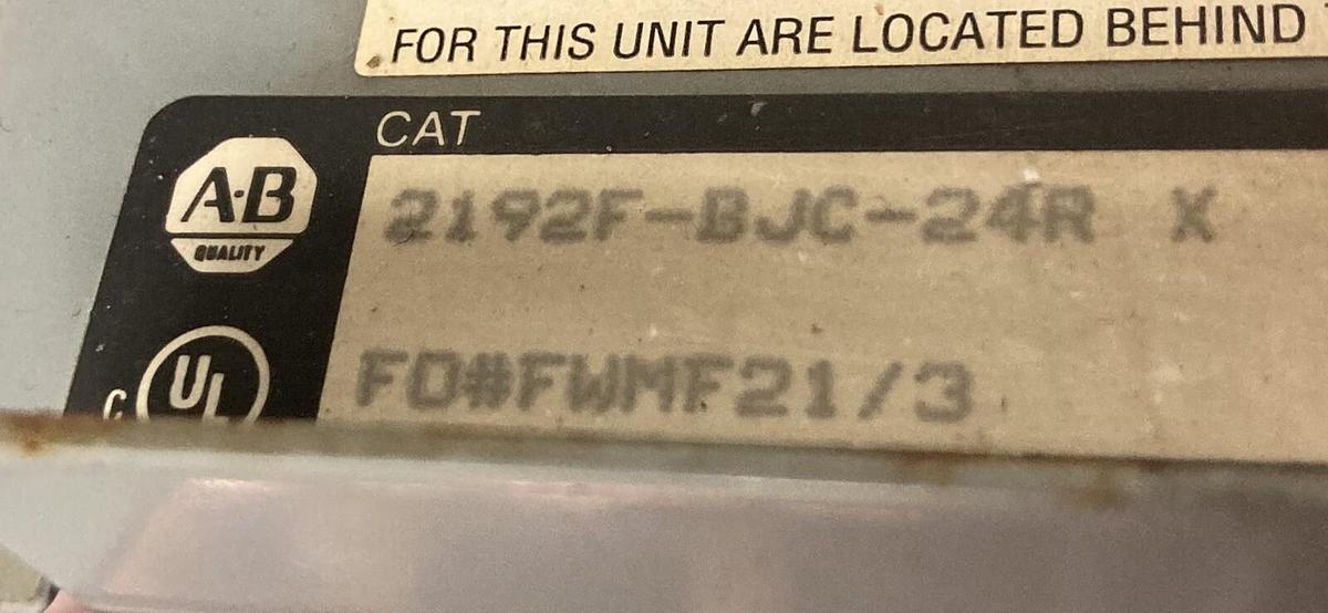 Used Allen Bradley,2100 2192F,30 Amp 12 Inch MCC Disconnect Feeder Bucket