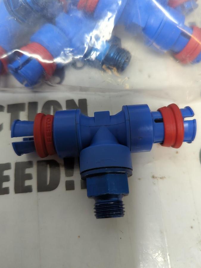 FESTO,3/8 INCH,PNEUMATION UNION TEE PUSH-ON/SCREW LOT OF 10 NOS