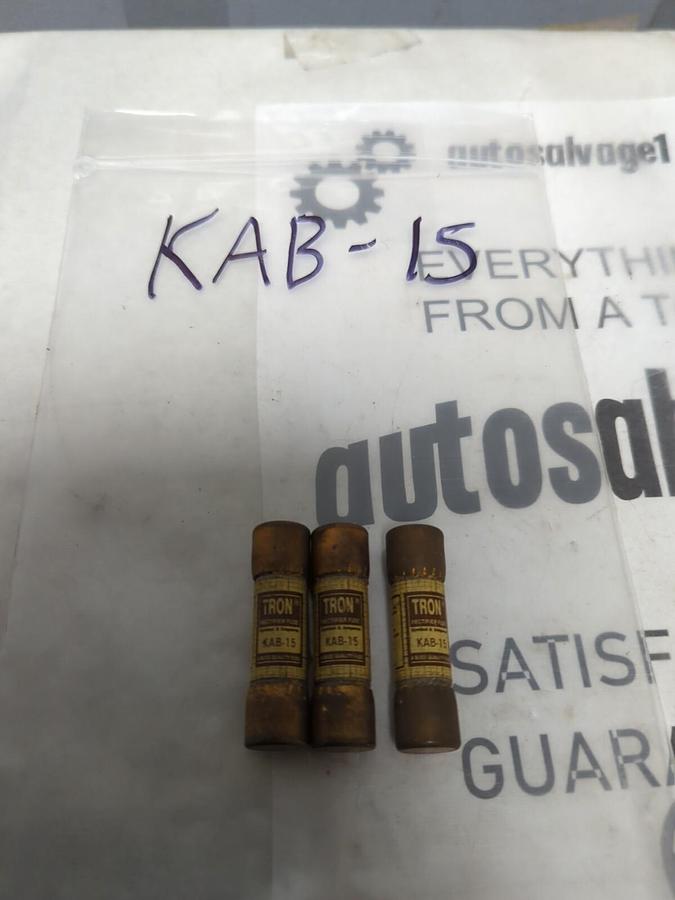 COOPER BUSSMANN,KAB15,TRON 15 AMP FUSE LOT OF 3 NOS