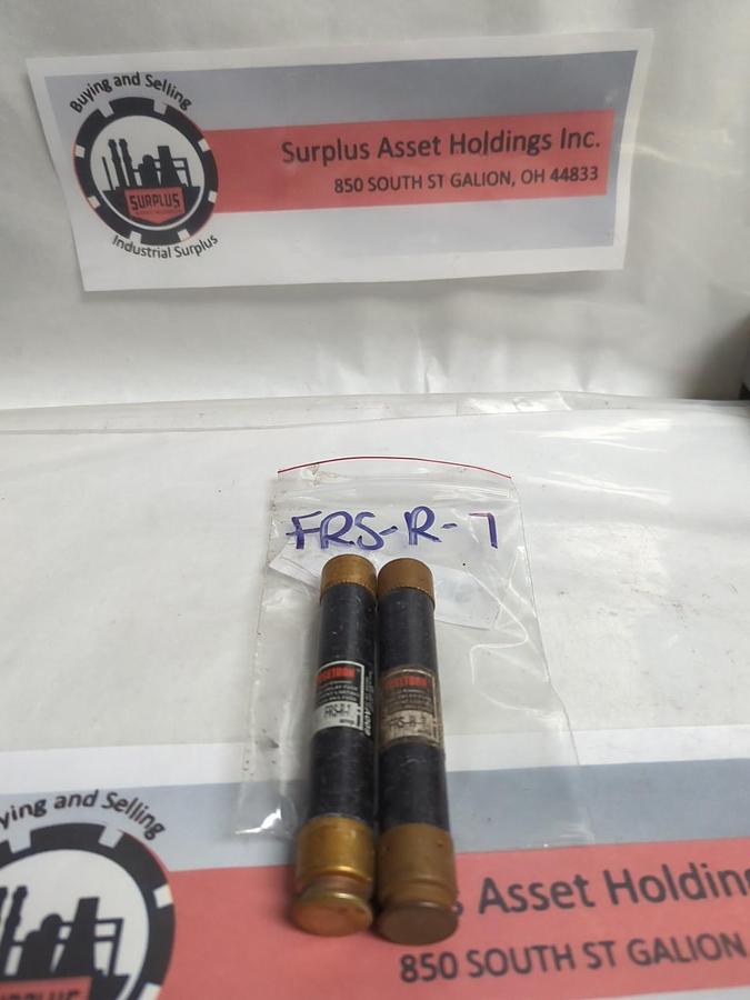 Used COOPER BUSSMANN,FRS-R-7,FUSETRON 7 AMP FUSE LOT OF 2 PRE-OWNED