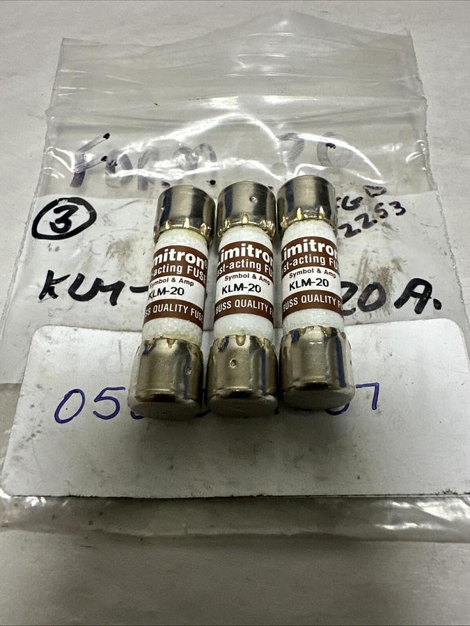 Limitron,KLM-20,Fast Acting Fuse LOT of 3