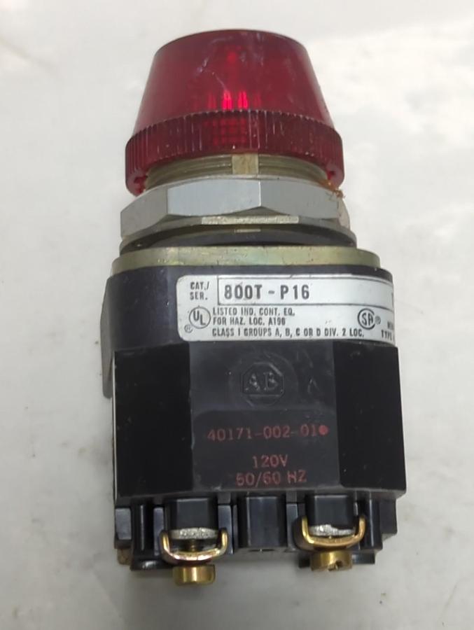 Used ALLEN BRADLEY,800T-PT16,SERIES T RED PUSHBUTTON PRE-OWNED