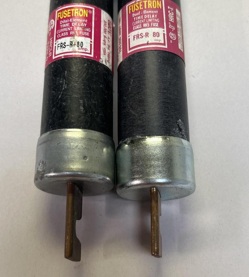 Used BUSSMANN,FRS-R80,FUSETRON FUSE 80A 600V LOT OF 2