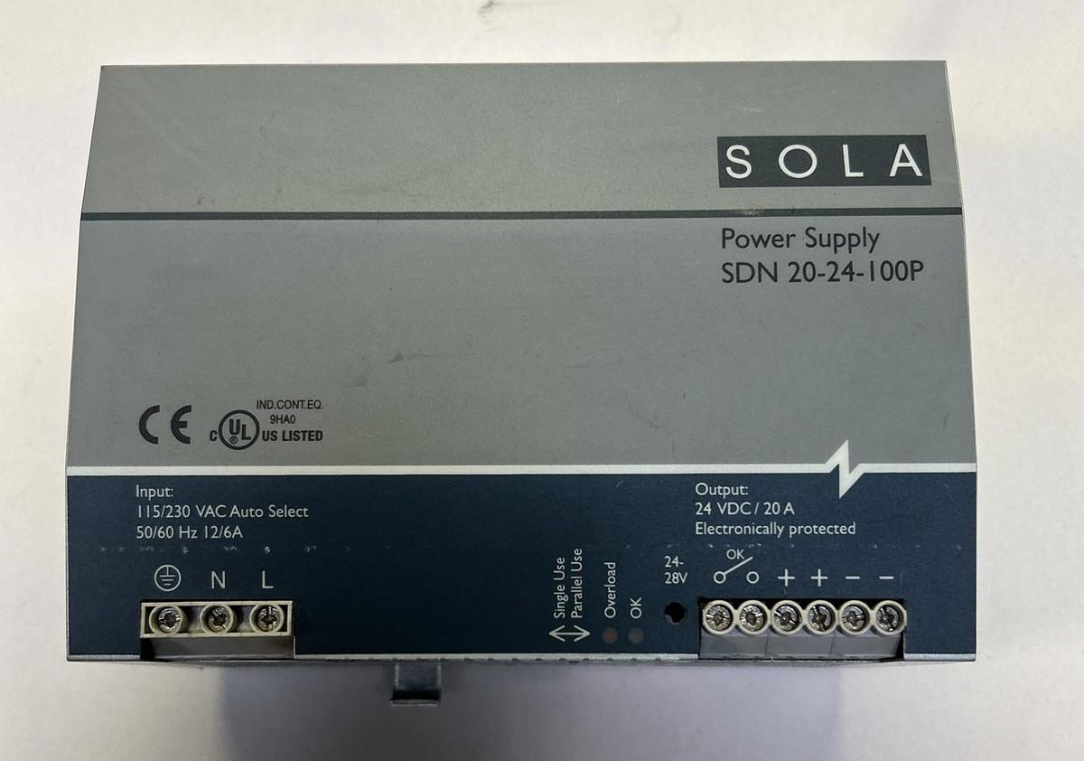 Used SOLA,SDN20-24-100P,POWER SUPPLY