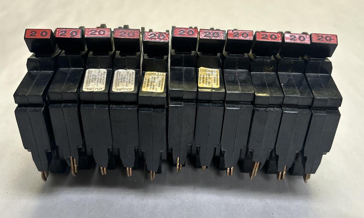 Used FEDERAL PACIFIC,NC120,CIRCUIT BREAKER 20A 120/240V 1P LOT OF 11