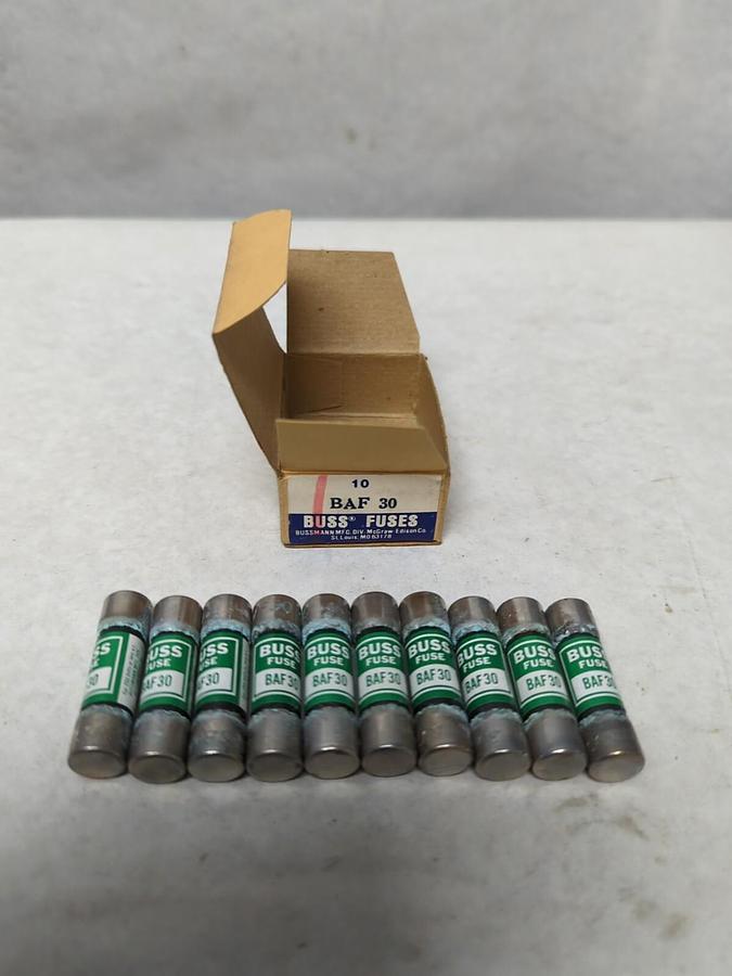 COOPER BUSSMANN,BAF-30,30 AMP FUSES BOX OF 10 NOS