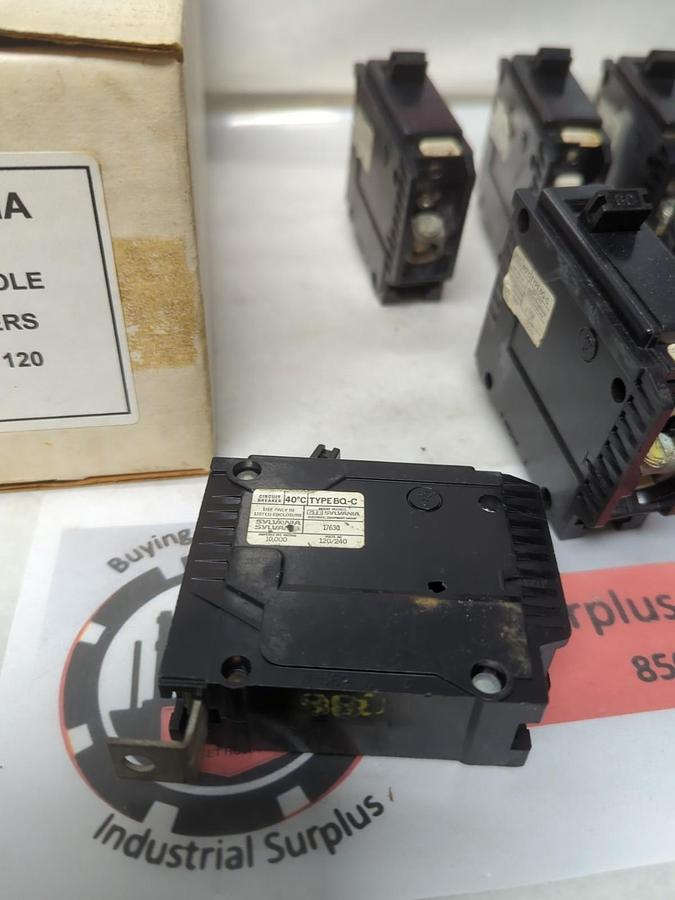 Used SYLVANIA,TYPE BQ-C,CIRCUIT BREAKER 60 AMP 1-POLE LOT OF 9 PRE-OWNED