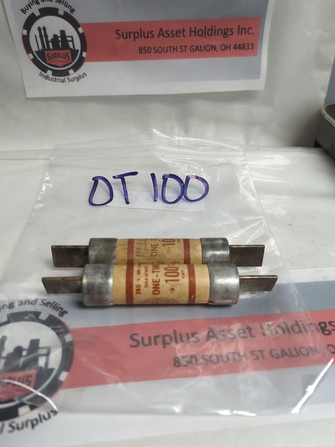 Used GOULD SHAWMUT,OT100,ONE-TIME 100 AMP FUSE LOT OF 2 PRE-OWNED