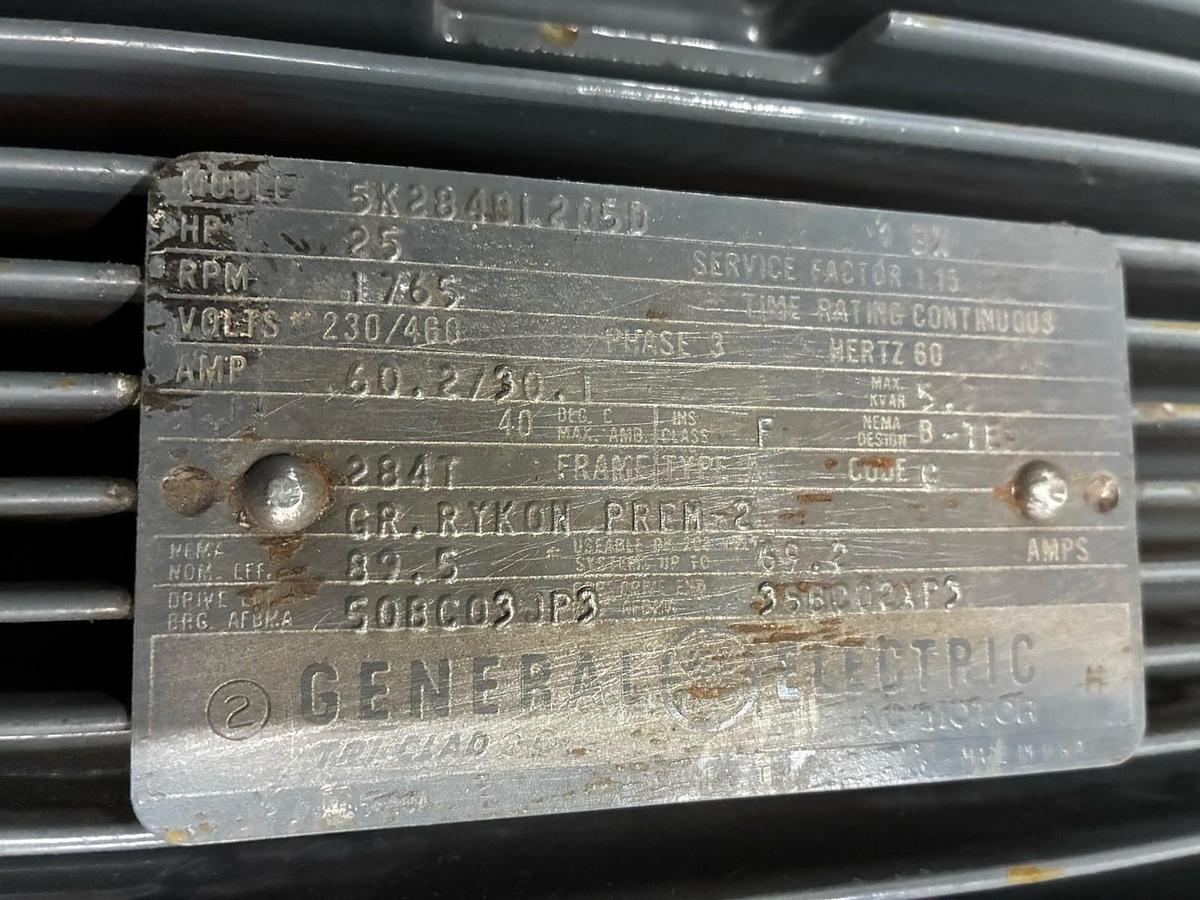 Used GE,5K284BL205D,TRI-CLAD AC MOTOR 25HP 1765RPM 3PH 284T