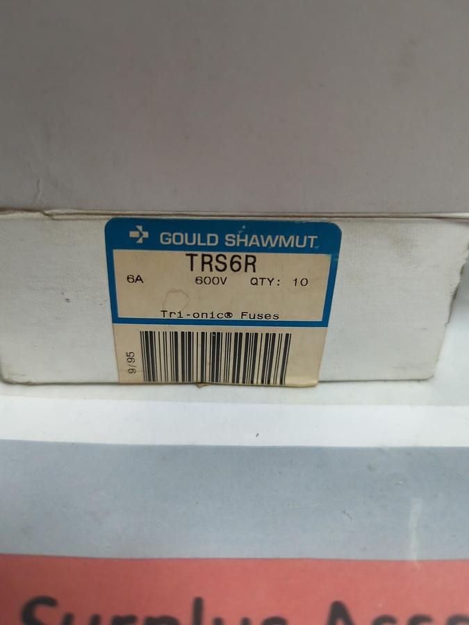 GOULD SHAWMUT,TRS6R,TRI-ONIC 6 AMP FUSE LOT OF 10 NOS
