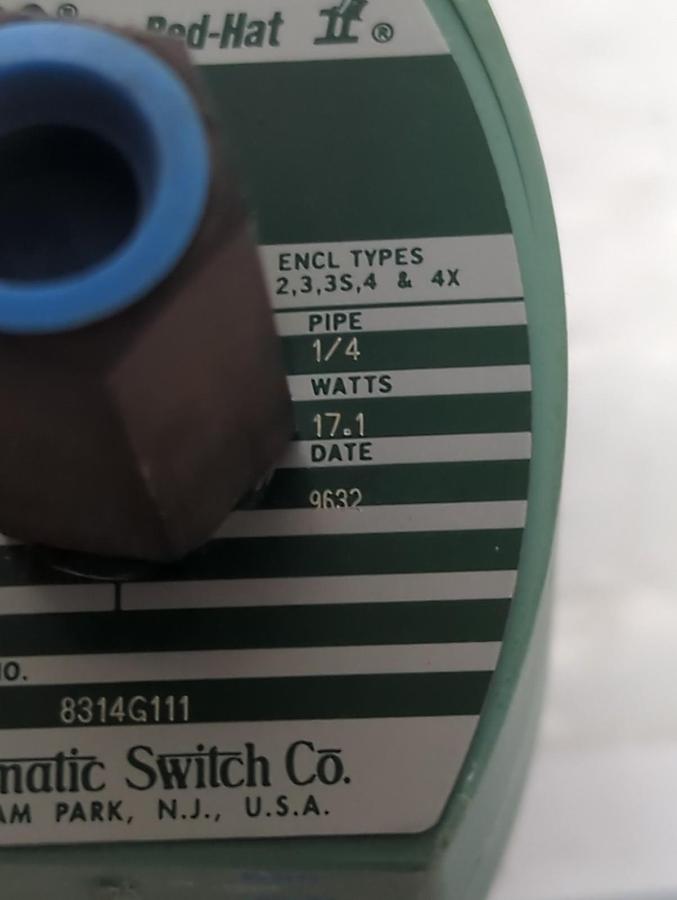 Used ASCO,8314G111,SOLENOID 1/4 INCH 17.1 WATTS PRE-OWNED