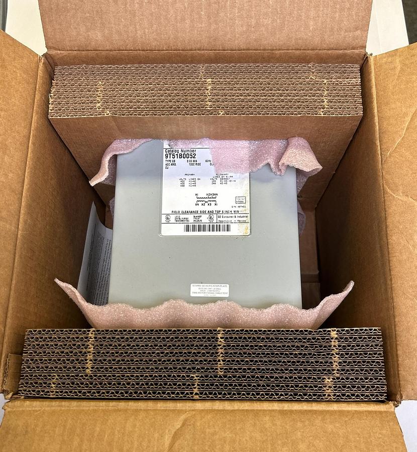 Used GENERAL ELECTRIC,9T51B0052,TRANSFORMER 2KVA PRI 480V SEC 120/240V 1PH