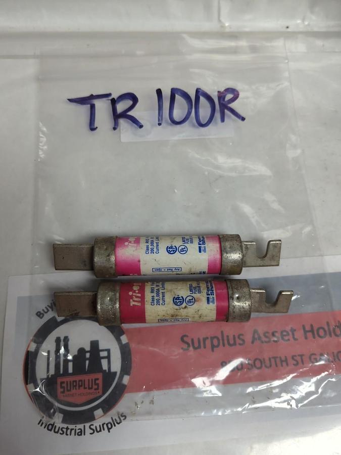 Used FERRAZ SHAWMUT,TR100R,SMART SPOT FUSE 100 AMP LOT OF 2 PRE-OWNED