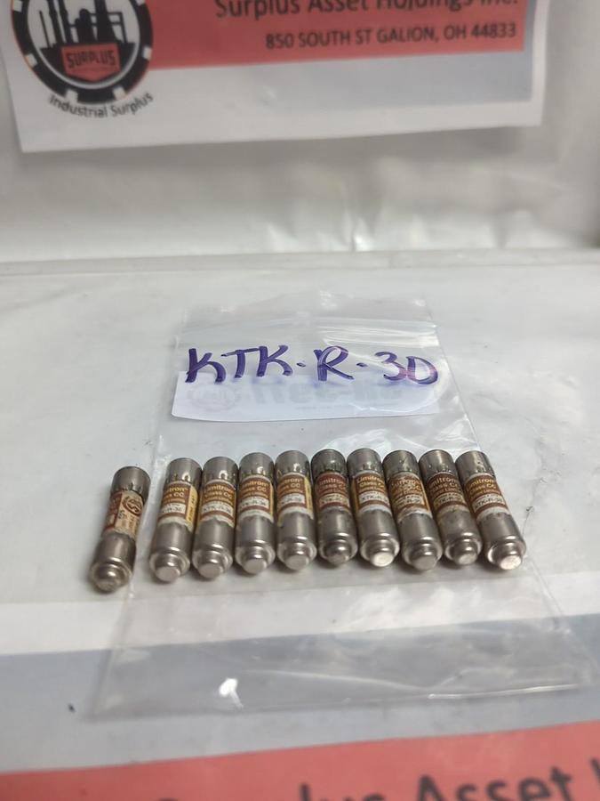 Used COOPER BUSSMANN,KTK-R-30,LIMITRON 30 AMP FUSE LOT OF 10 PRE-OWNED